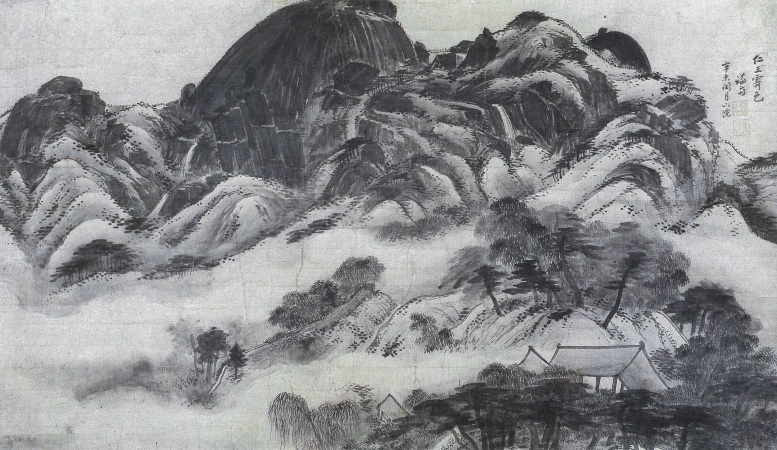Inwangjesaekdo (Clearing after Rain on Mt. Inwang) by Jeong Seon, 1751