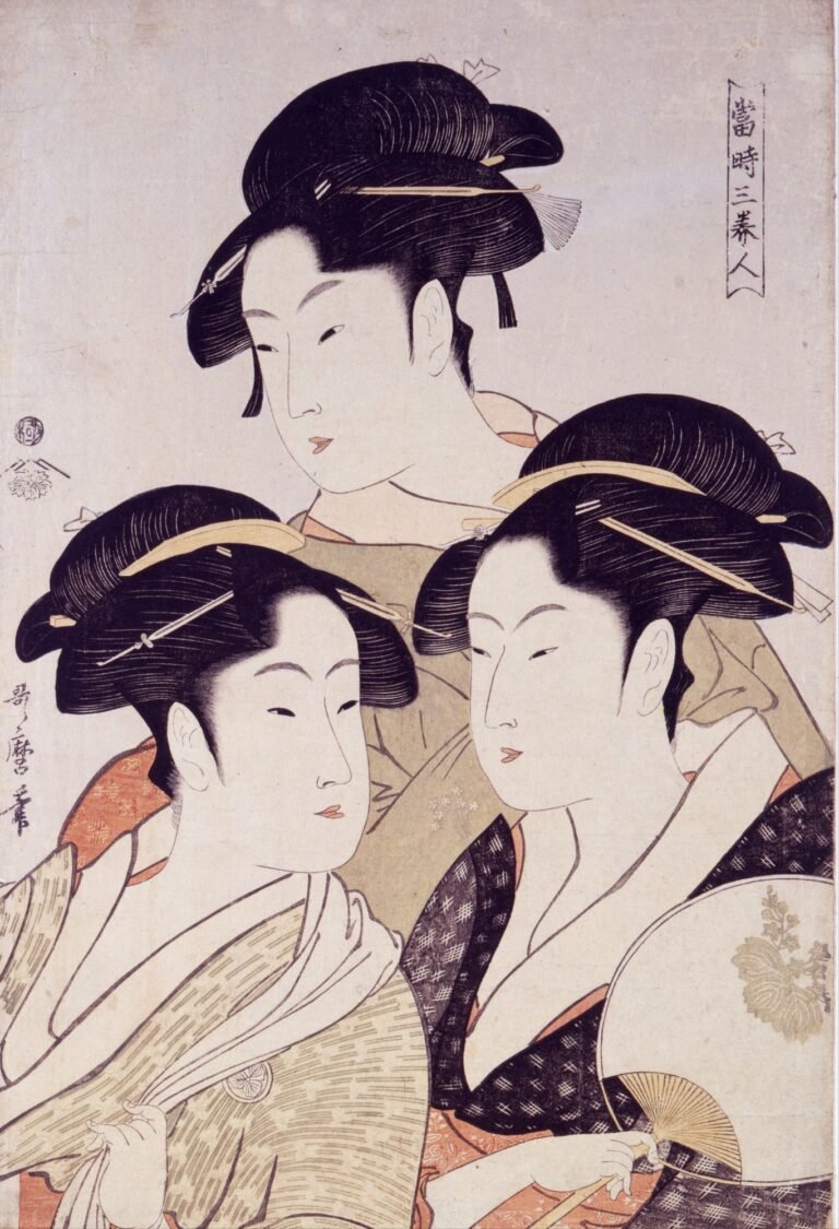 Three Beauties of the Present Day by Kitagawa Utamaro, 1793