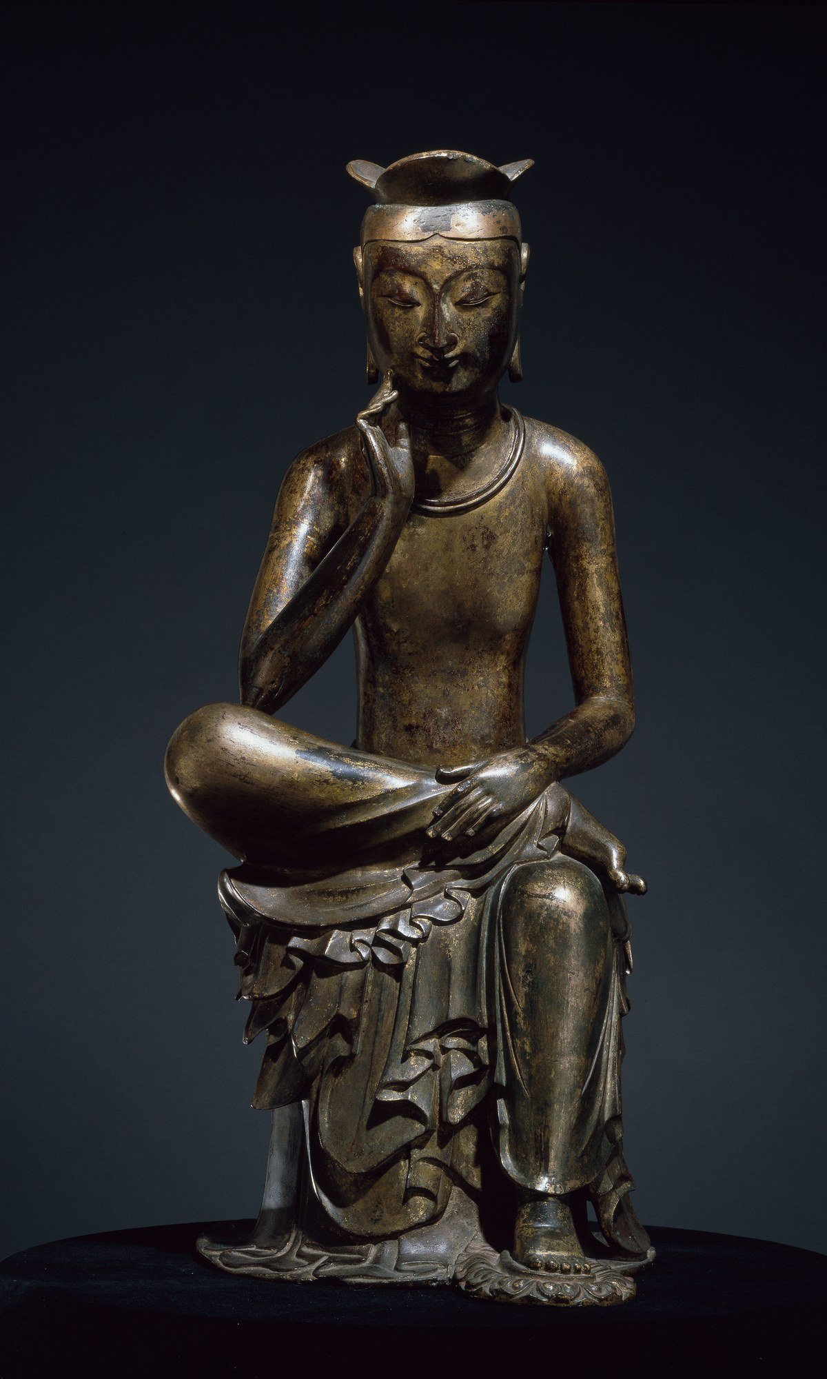 Pensive Bodhisattva (National Treasure No. 83) by Unknown, 7th century